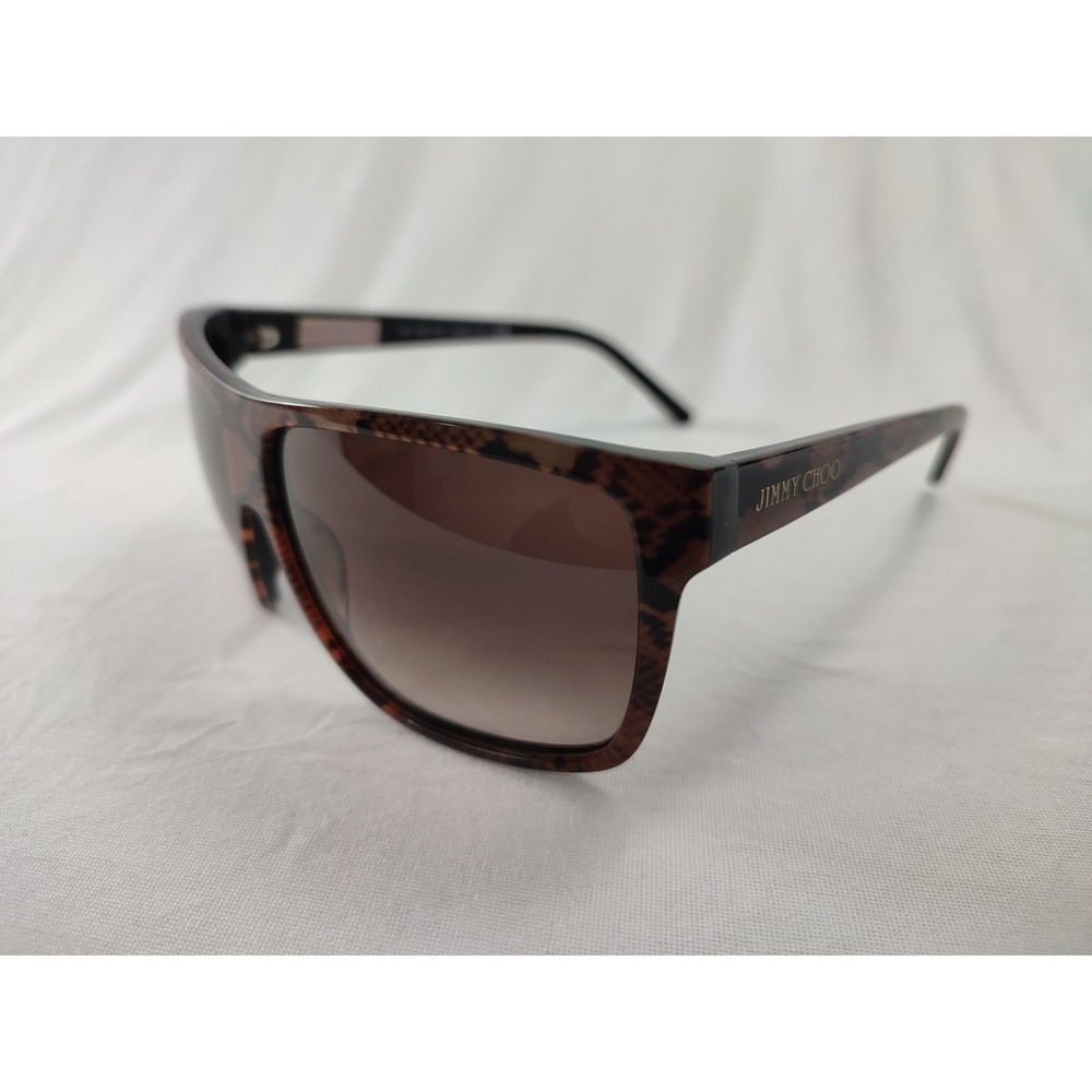Jimmy Choo Roxanne/S Sunglasses Brown Snakeskin Shield Wrap 135 0N0H‎ JD Italy